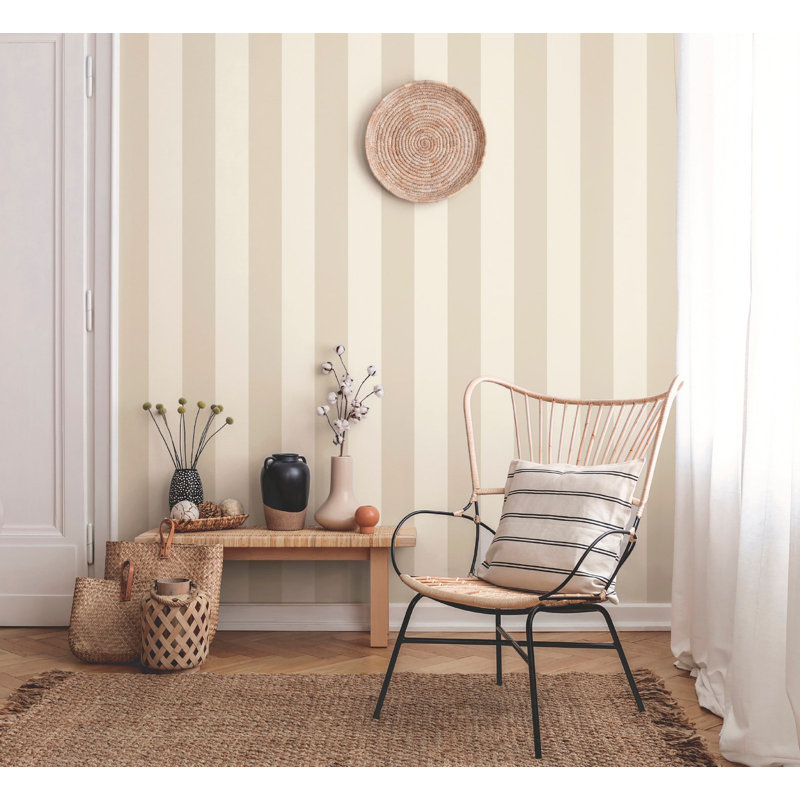 Essential Stripes Classic Stripe Wallpaper, Beige