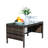 Brown Patio Coffee Table - Clear Glass, 31.15X17.5 Inch, Water Furniture , , 180 Lbs