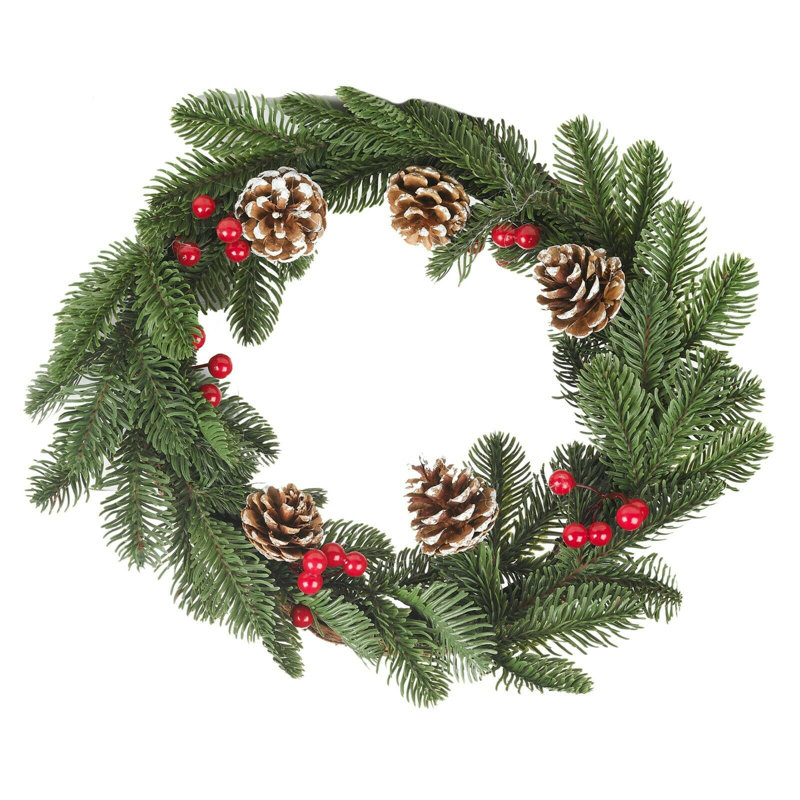 Faux Pinecones 35cm Wreath