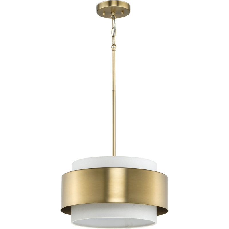 Myrteza 3 - Light Drum Pendant, 12" H x 16" W x 16" D, Brushed Bronze