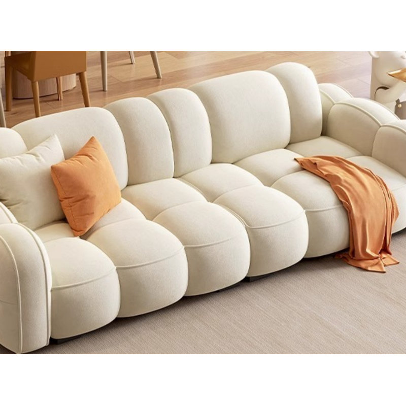 Canapé moderne simple, Blanc cassé, H 31,5 po x l 70,87 po x P 39,37 po, 2