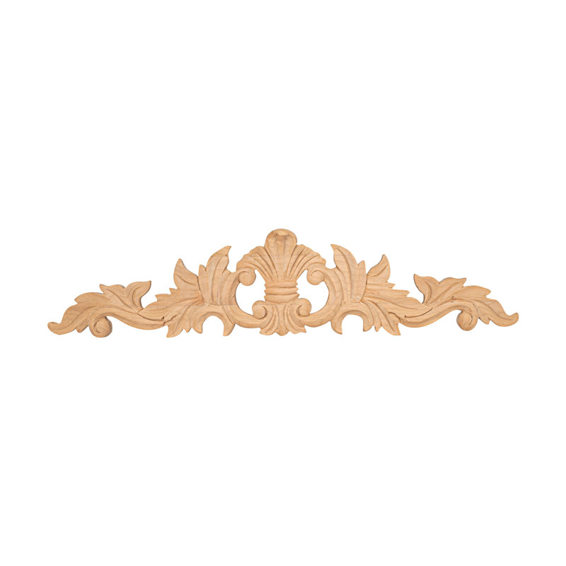 12-Inch Unfinished Hand Carved Solid Wood Acanthus Applique