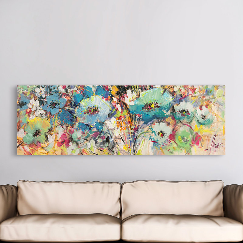 Field Of Flowers In Spring II (detail) by Luigi Florio - No Frame Print on Canvas, 35cm H x 100cm W x 4cm D