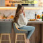 Tabourets de bar pivotants à 360 ° en tissu de lin, chaises de îlot de cuisine minimalistes modernes, gris (ensemble de 2 tabourets)-1223570814