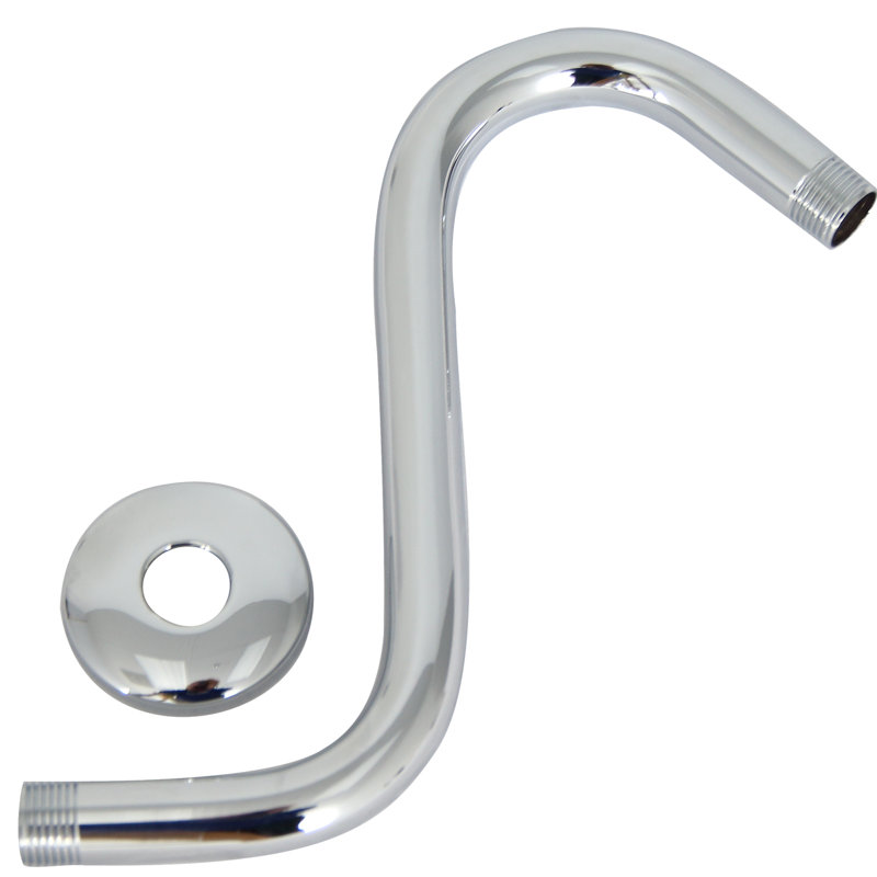 Bras de douche décalé avec bride, Chrome poli