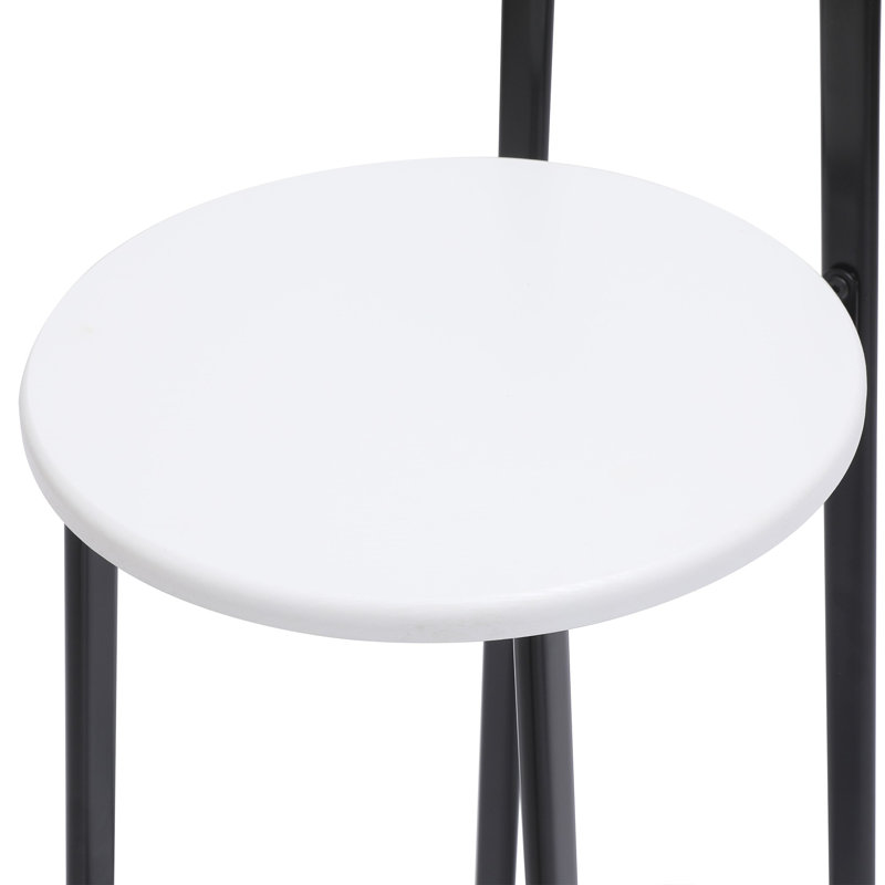 Metal Bar Stool with Backrest (Set of 3)