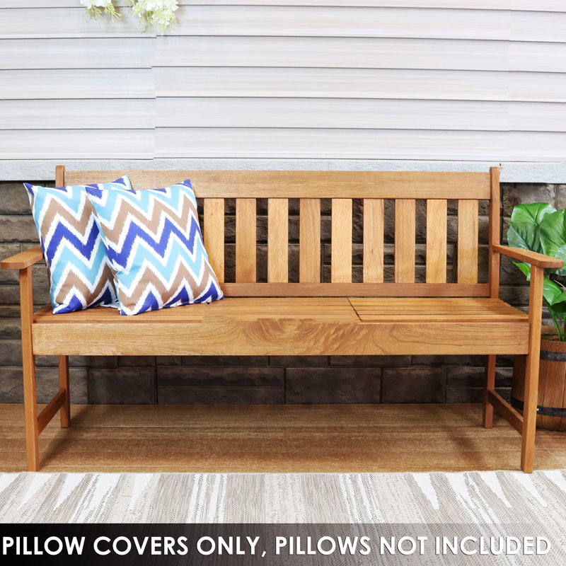 17" Square Outdoor Decorative Throw Pillow Covers - Chevron Bliss, Chevron Blizz, 17"H x 17"W
