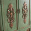 Armoire à chaussures en bois massif sculpté et peint 20 paires-100720505