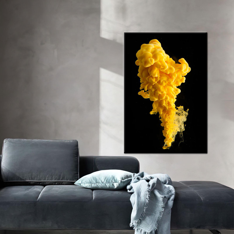 Modern Smoke Abstract Canvas Wall Hangings for a Contemporary Living Room or Boho Inspired Home Decor, 70 cm H x 100 cm W