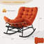  2 pièces Chaise berçante Papasan avec repose-pieds, chaise Papasan surdimensionnée avec coussin épais amovible et structure en métal, chaises longues