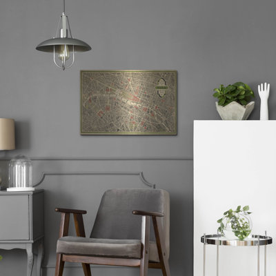 Art mural en métal, «Paris Map» par Williston Forge