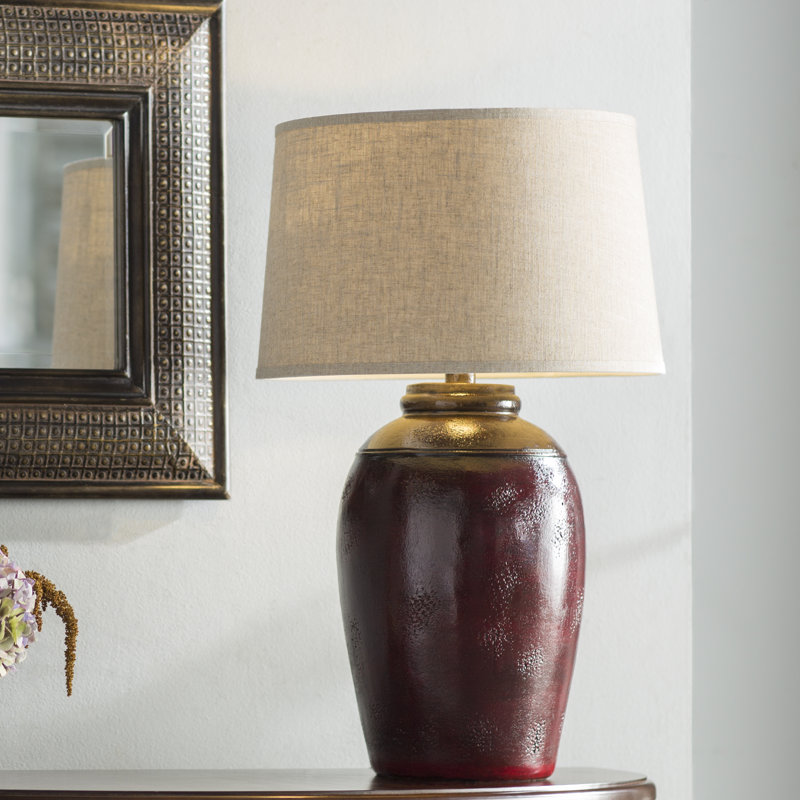Serpa Hydrocal Table Lamp, Antique Burgundy