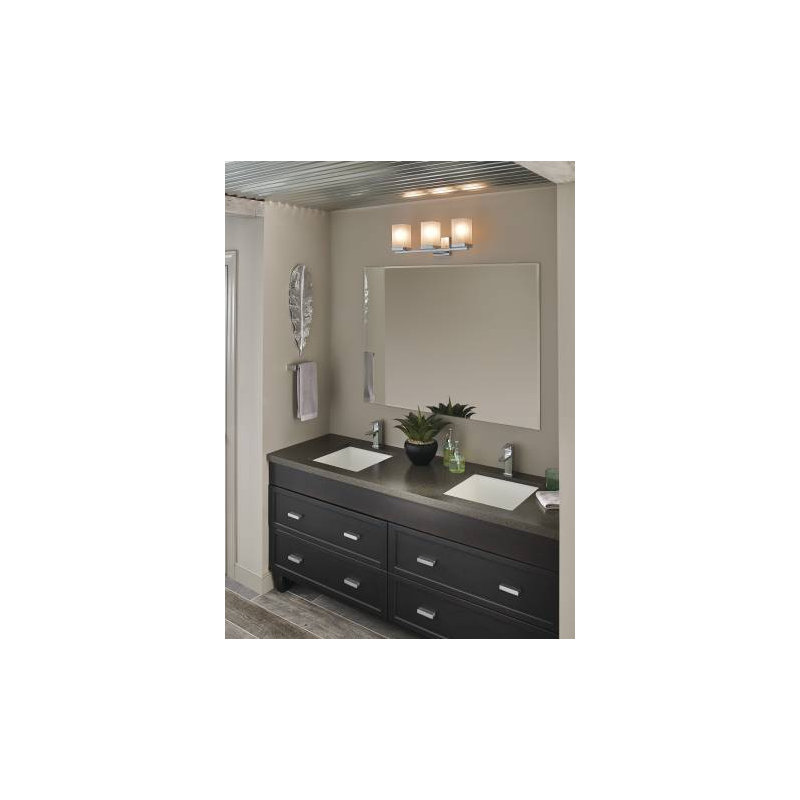 90 Degree Modern Dimmable 3-Light Wall Mounted Bathroom Vanity Lighting Fixture, 3, Chrome