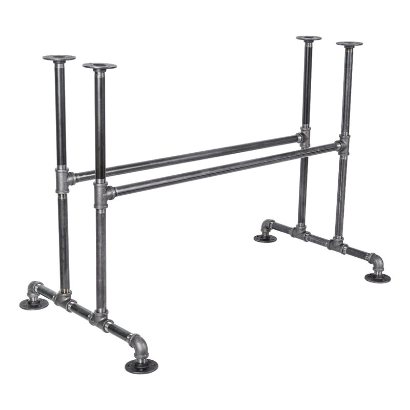 Ensemble de table de cuisine robuste en acier noir