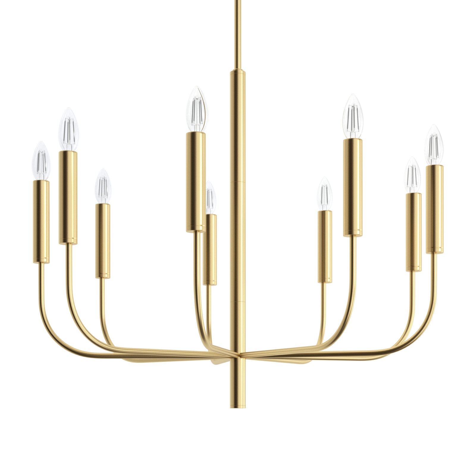 Tedder 9-Light Dimmable Traditional Chandelier , Burnished Brass