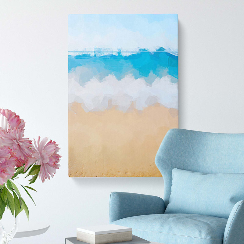 Upon a Beach in Tarragona Spain in Abstract - Wrapped Canvas, 60cm H x 40cm W x 3cm D