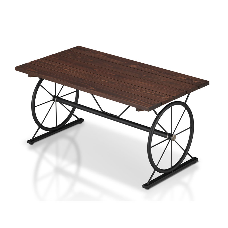 Arana Trestle Coffee Table, Warm Oak