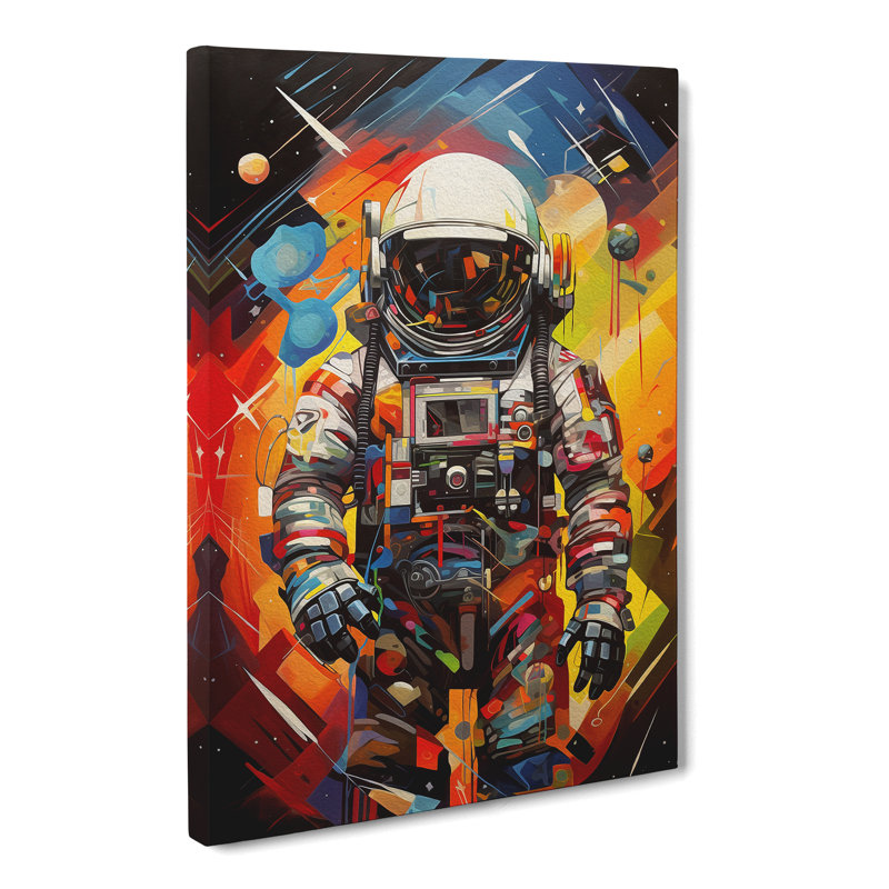 Astronaut Cubism - Wrapped Canvas, 76cm H x 50cm W x 3cm D