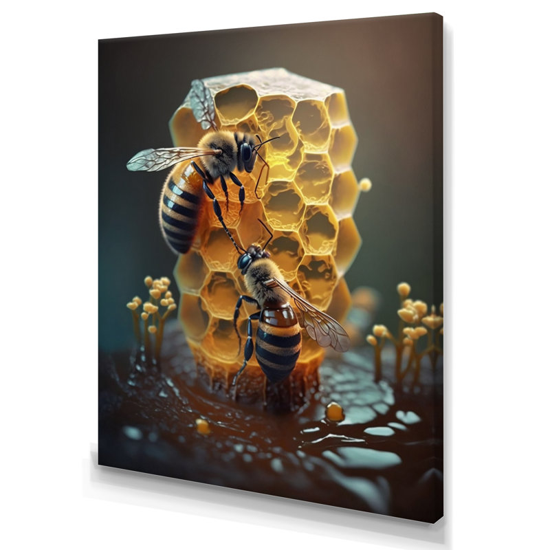 Honey Bees - reproduction sur toile, H 32 po x l 16 po x P 1 po, Toile tendue