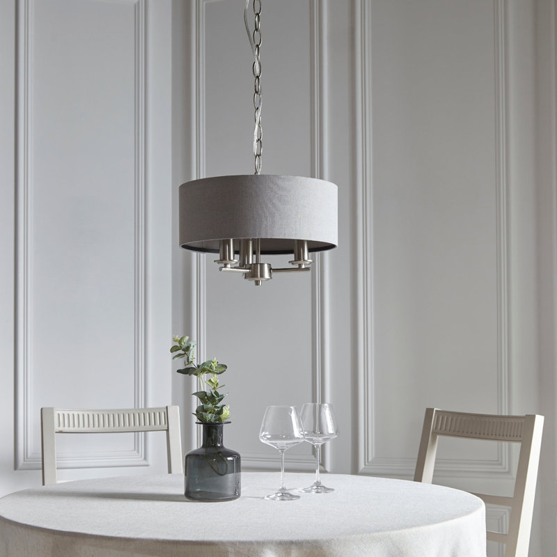3 - Light Brushed Chrome Plate Pendant