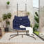Fauteuil suspendu pour œufs d'extérieur : coussins d'eau, support en fer robuste, tissé à la main, idéal pour une chambre ou une terrasse. Cadre en métal rouillé, confortable et moelleux. Décor parfait pour une terrasse ou un patio.