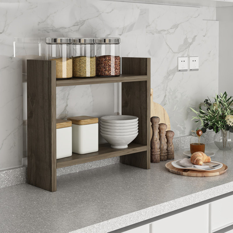 Modern Anthracite Kitchen Shelf, 45 x 10 x 40 cm, 100% Melamine Coated Particle Board for Durability, Solid Color Design for Organized Storage & Contemporary Home Décor