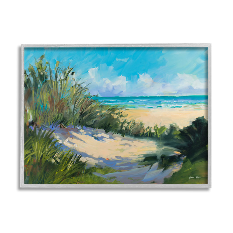 44_Beach Sand Dune Under Sunny Blue Sky Landscape, tendue sur toile par Jane Slivka, H 30 po x l 24 po