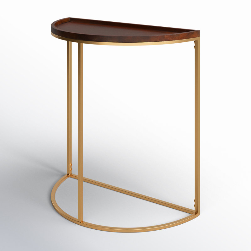 Carnelian 28'' Console Table, Walnut, Gold