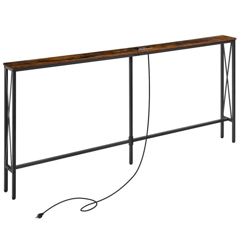 Console Table - Space-Saving Sofa Table With Built-In Outlets & USB Ports, 5.9"D X 70.9"W X 31.5"H, Ideal For Living Room