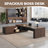 L-Shaped Executive Desk with Built-In Electrical Outlet-290012754-290012765