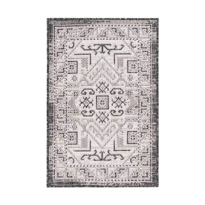 Tapis intérieur / extérieur bleu Alucard Southwestern, Rectangle 2 pi 2 po x 3 pi