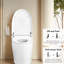 Toilette intelligente avec siège de nuit, siège chauffant, buse autonettoyante, séchage à l'air chaud, chasse d'eau, bouton latéral en céramique à chasse automatique et fermeture en douceur