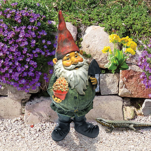 Design Toscano decofiguur Gnom met haak, kunsthars