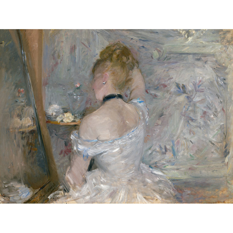 Une femme à sa toilette, H 18 po x l 24 po