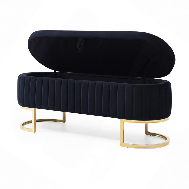 Banc de rangement de chambre, Noir