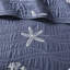 4 Piece Cotton Bedding Navy - Embroidered Coastal Theme, , Machine Washable Seaside Design, Easy To Wash