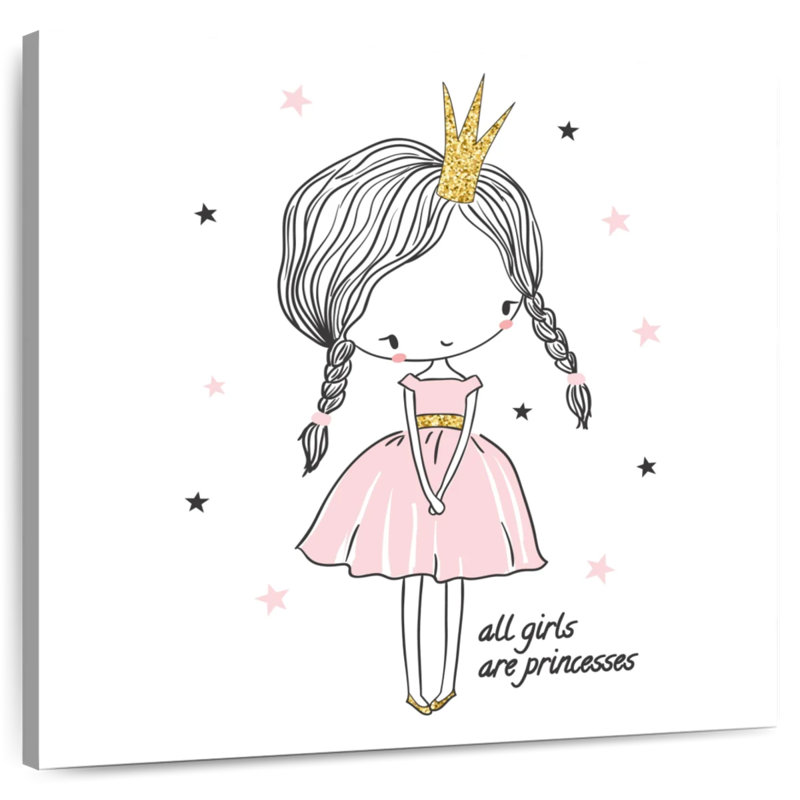 Ashelle «All Girls Are Princesses», typographie, H 24 po x l 24 po