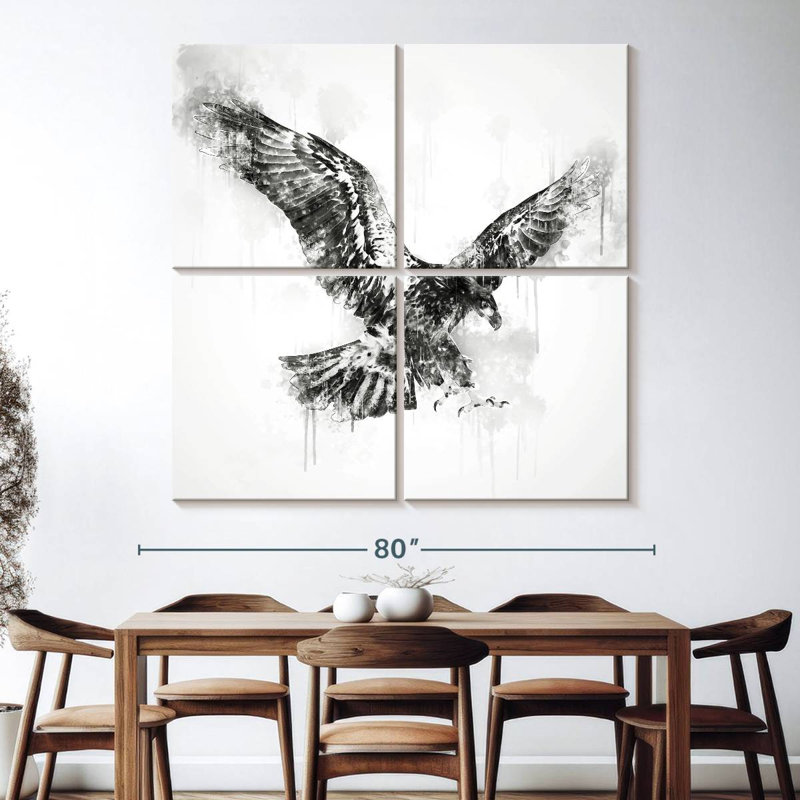 Brampt Eagle Flying Black And White
