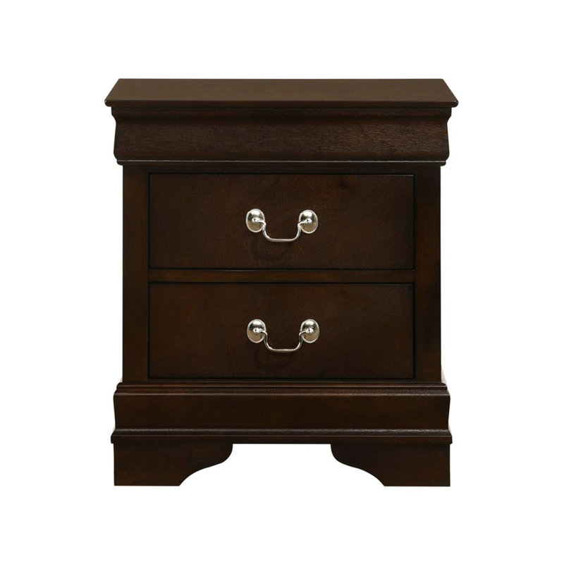 Table de chevet pour chambre à coucher avec 2 tiroirs, cappuccino riche