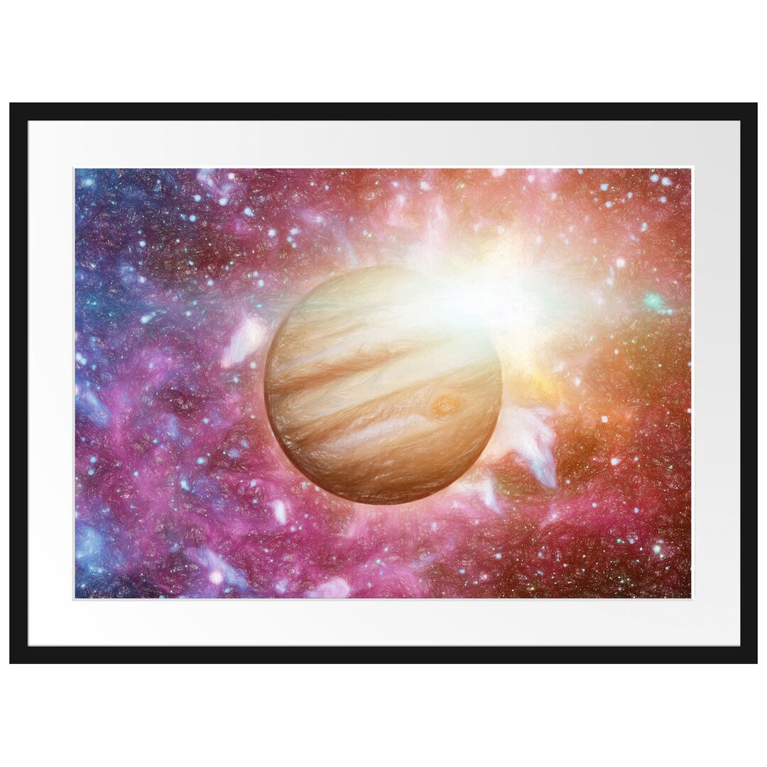 Gerahmtes Poster Planet Jupiter im Universum