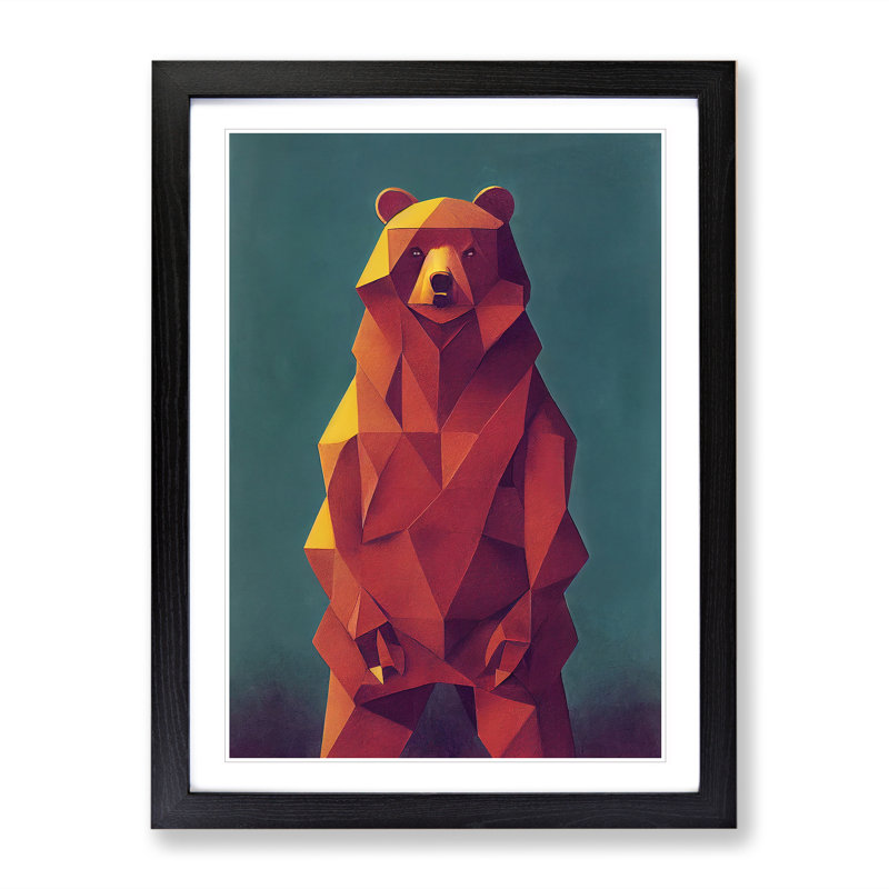 Excellent Bear Abstract - Framed Print, Black, 64cm H x 46cm W x 2cm D