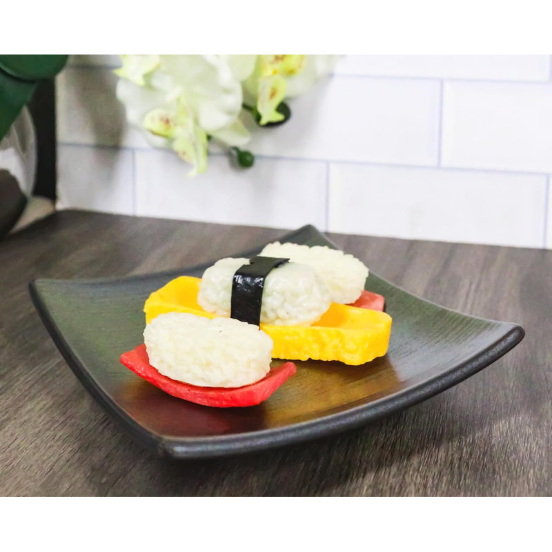 Ensemble de 5 assiettes à dessert carrées noires Tetsu Kesho Collection