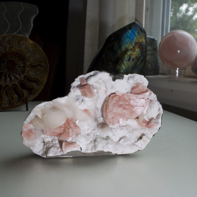 Heulandite double gomme à bulles avec stilbite sur calcédoine