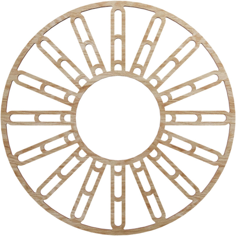 Médaillon de plafond en bois Hale, H 16 po x l 16 po x P 0,38 po, Chêne rouge