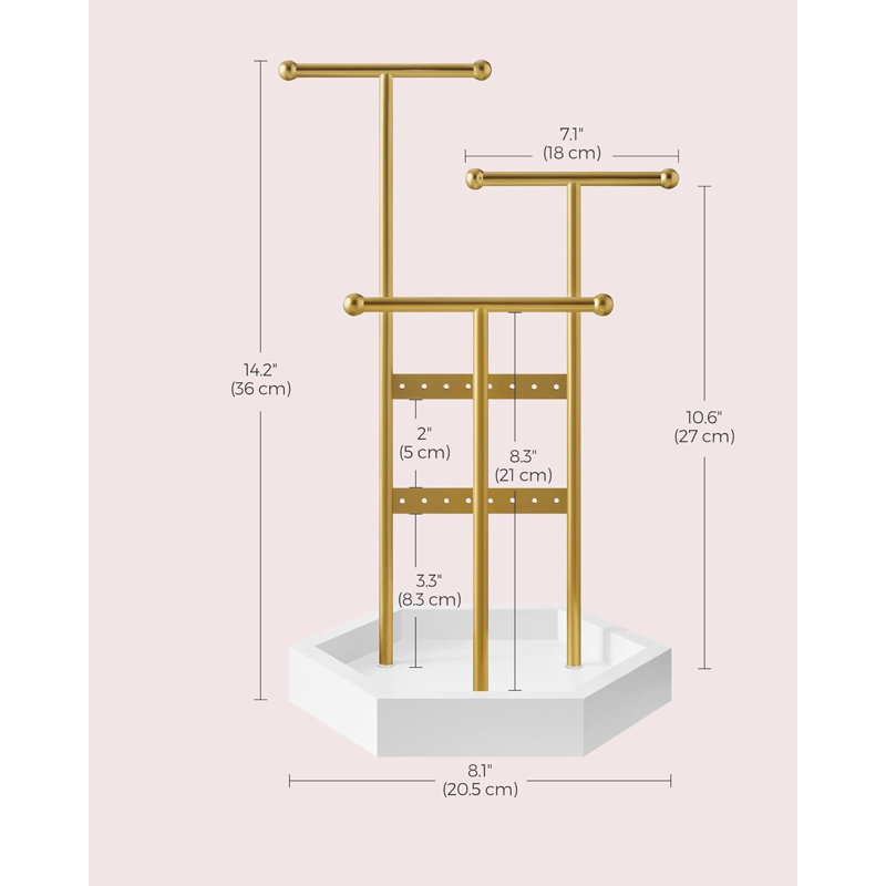 Jewellery Stand +, Gold/White
