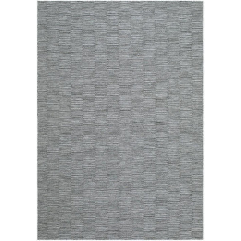 Tein Machine Woven Rug, Gray/Black/Silver, Rectangle 5'3" x 7'