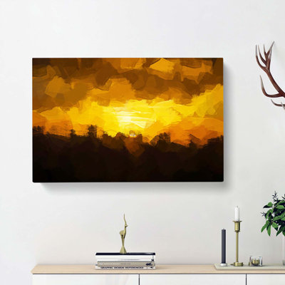 Sunset In Austria In Abstract - Wrapped Canvas Print
