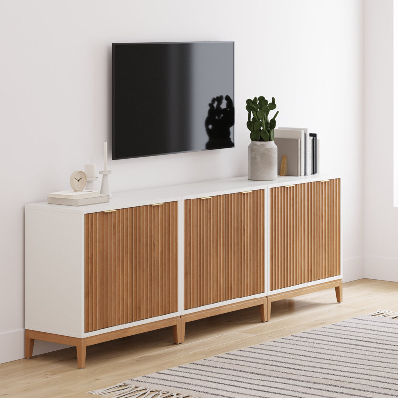 Ensemble de meuble télé ou meuble télé Coggins, Blanc / Brun