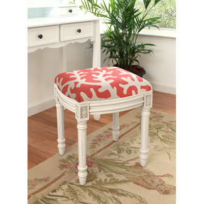 Tabouret de coiffeuse en bois massif Colleton