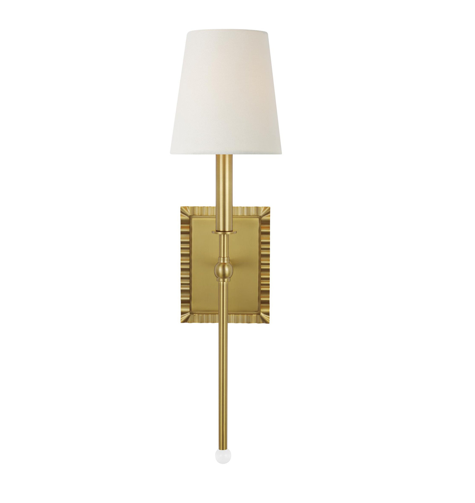 Tavernier Single Light Dimmable Armed Sconce, Burnished Brass